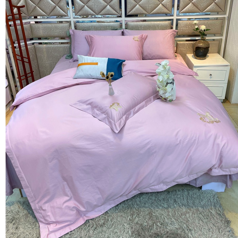 【悠恋】粉色全棉系列 60双股长绒棉提花色织四件套 高货捡漏