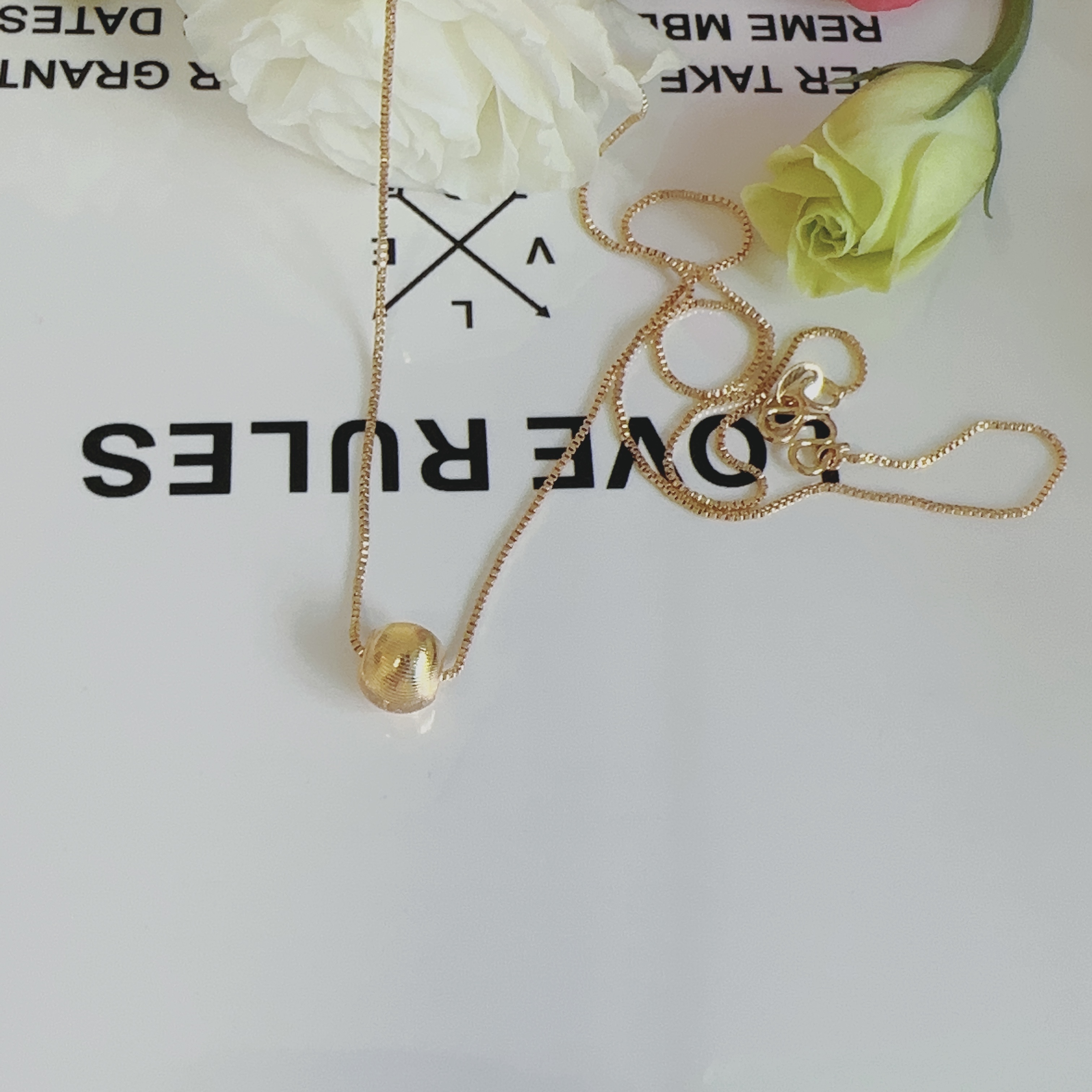 钛钢项链 猫猫珠小众钛钢盒子项链时尚百搭气质钛钢项链轻奢简约