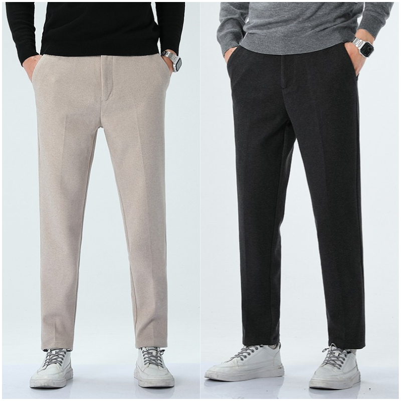 秋冬新款男士休闲小直筒加厚星空呢料免熨烫磨毛保暖小西裤XJ2299