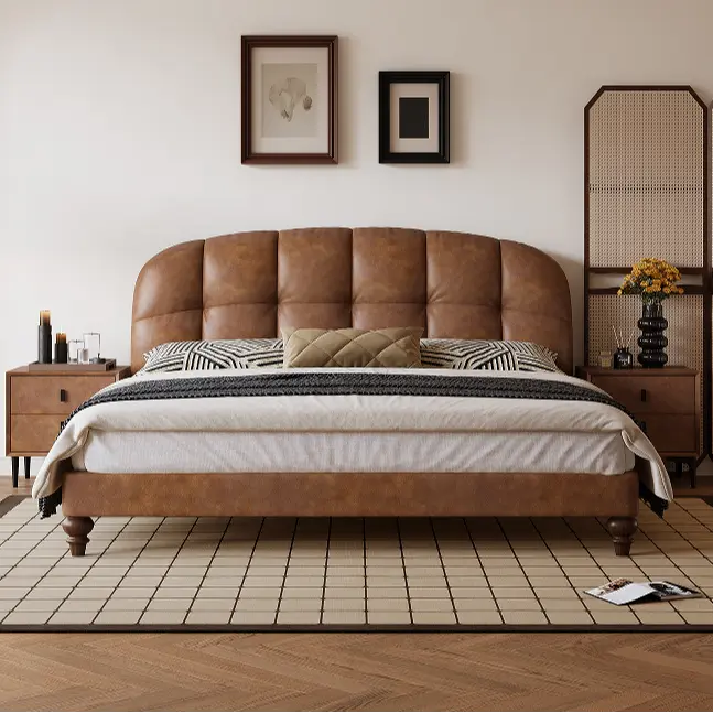 803#卧室大床中古风双靠包家用简约双人主卧大床主卧室新中式