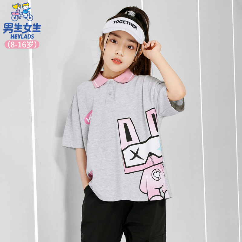 23544夏季时尚女大童宽松百搭半袖POLO衫NJTAJ23544A