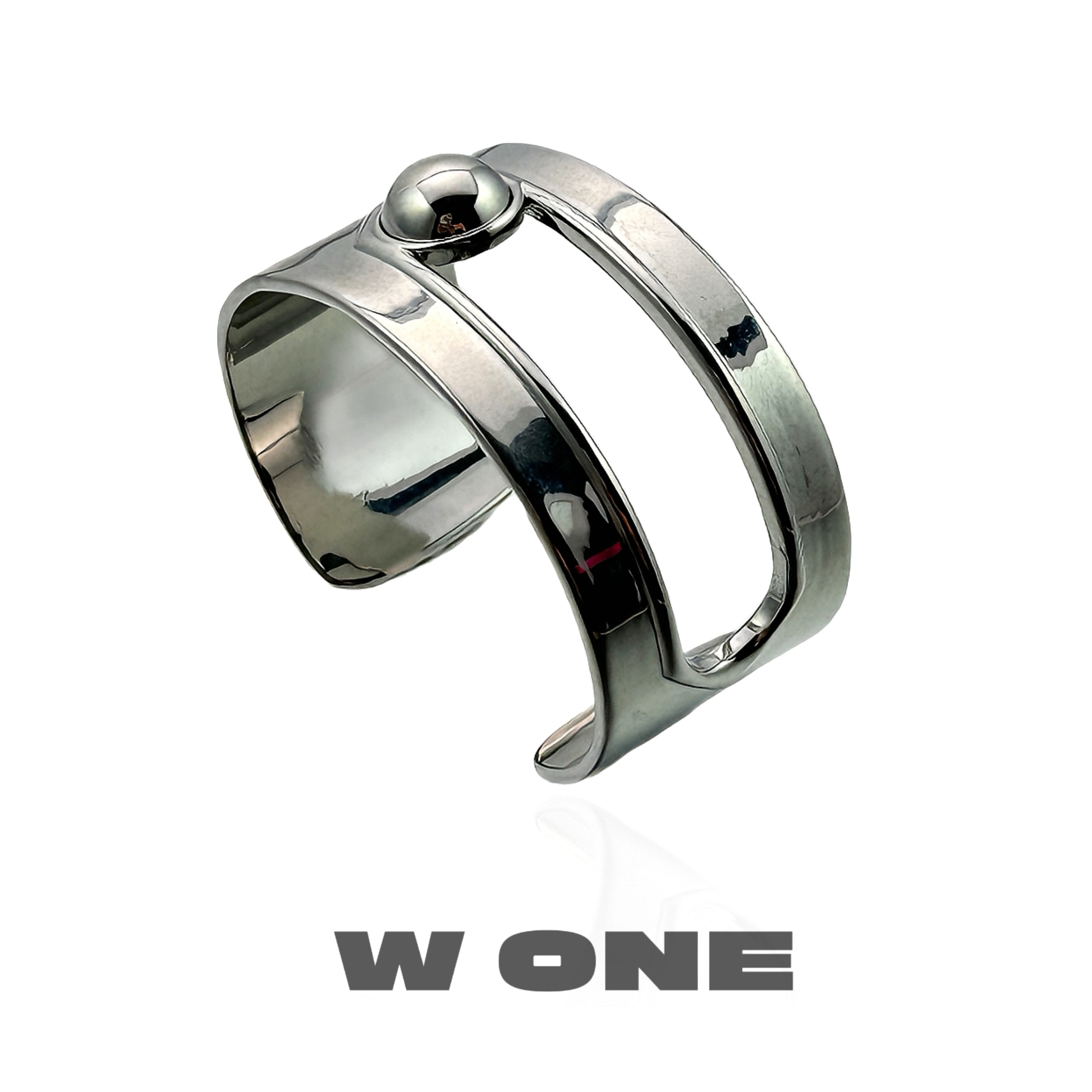 铜合金手镯 【W. ONE】小众欧美搭扣宽版金属感手镯设计感百搭