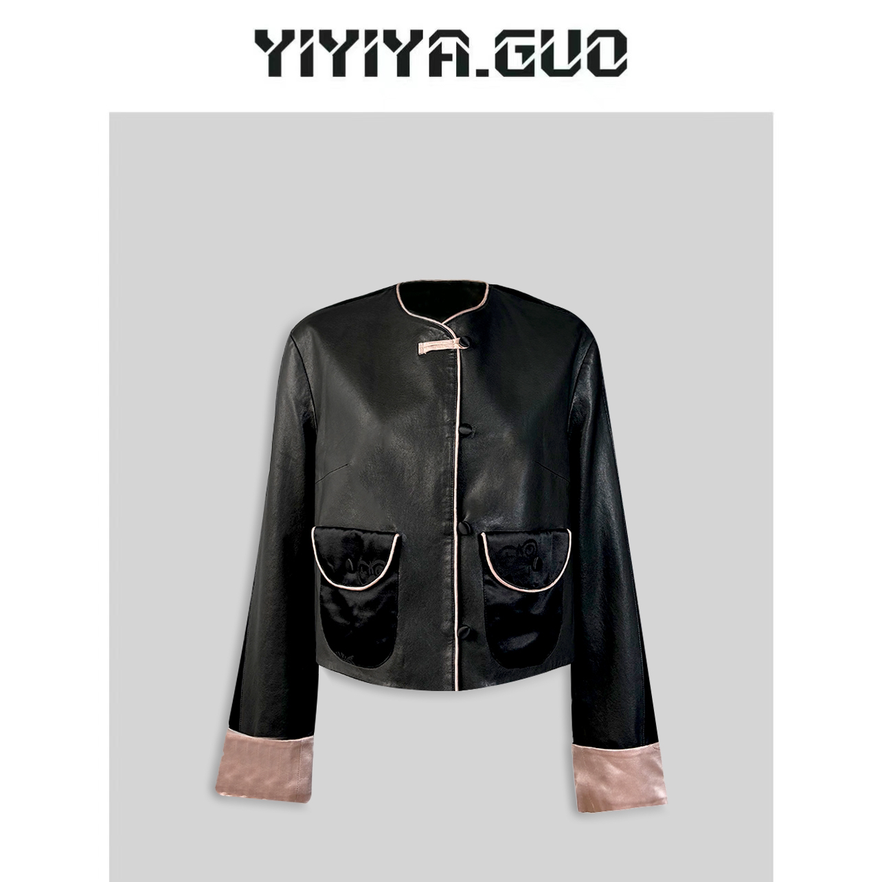 yiyiya.Guo艺艺吖/【摩拉】黑色皮衣外套20242163