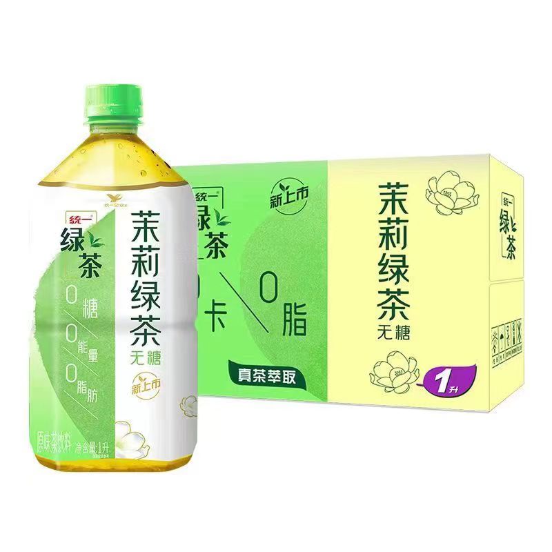 统一无糖茶茉莉花茶0脂0卡绿茶 1L*8瓶 整箱装好茶