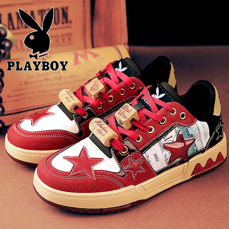 PLAYBOY男鞋秋冬季新款男士小众百搭潮流星星休闲运动鞋子男板鞋