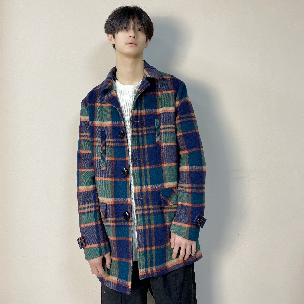 英伦风ins风男女同款休闲潮流毛呢西装款格子外套