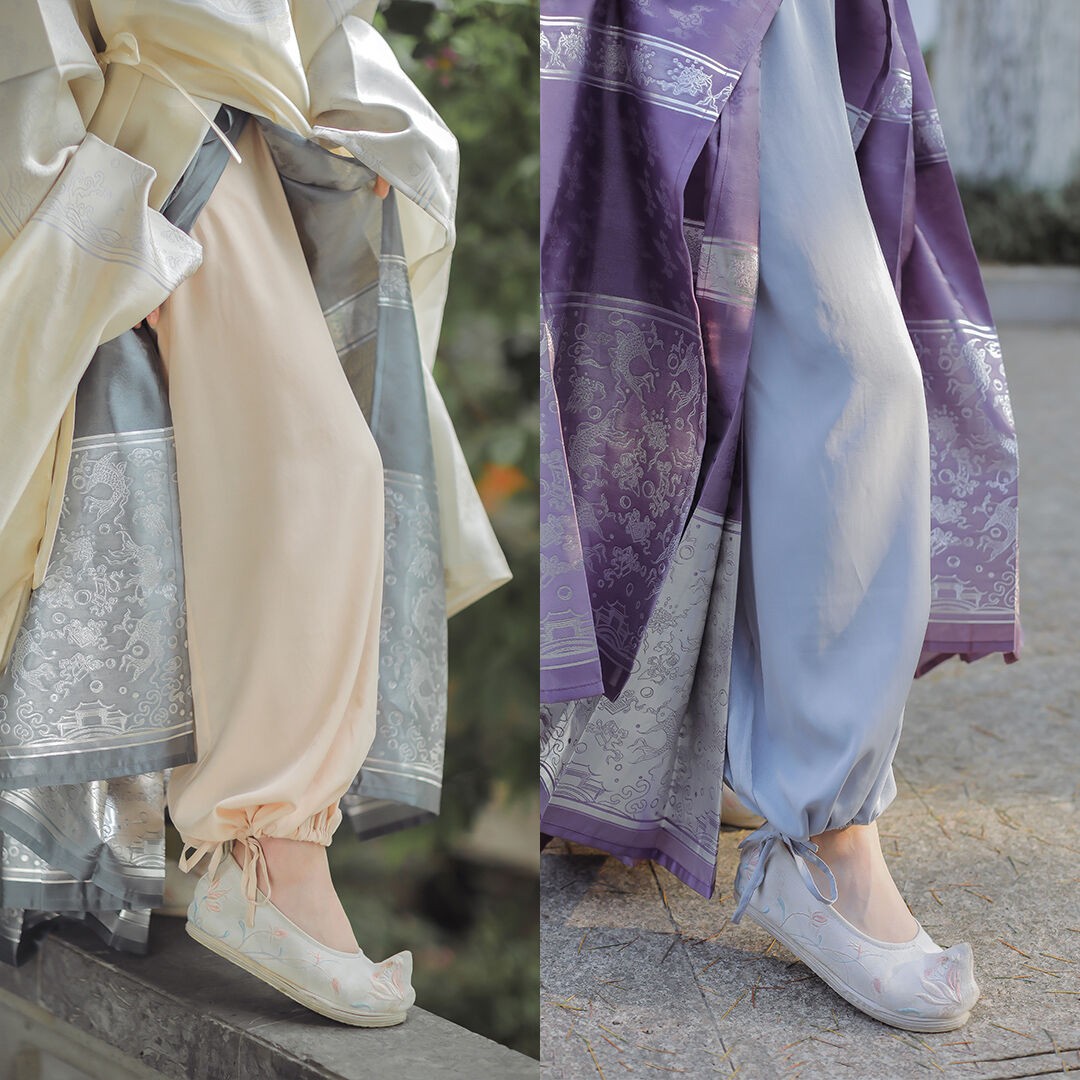 布丁杯 观止X花朝记合作 原创纯色人棉抽绳束脚衬裤中裤汉服打底