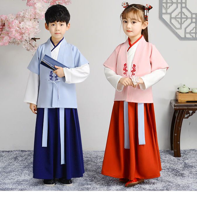 六一儿童国学服演出服男童中国风书童服装女童春秋朗诵古装少爷服