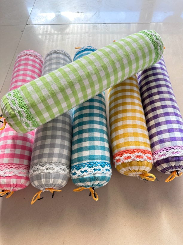 【直播福利】花边纯棉老粗布护颈颈椎枕圆柱形荞麦枕单人脊椎枕