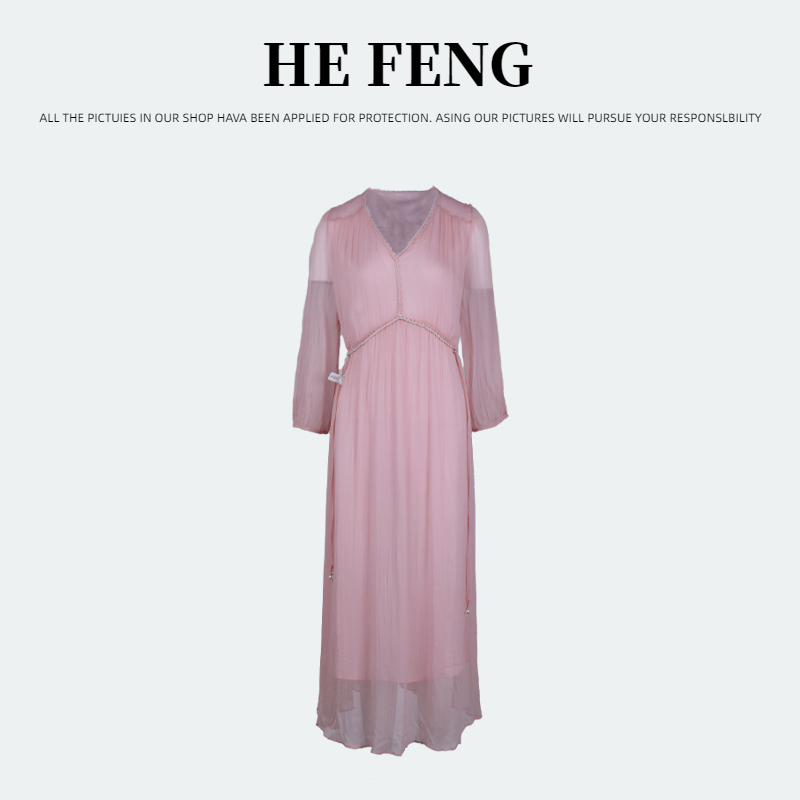 【丫丫-禾枫原创】重磅100%桑蚕丝连衣裙C5410-5