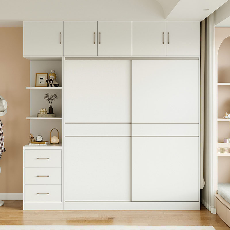 2025全实木家用卧室出租房用平移门柜经济型衣橱衣柜家用实木