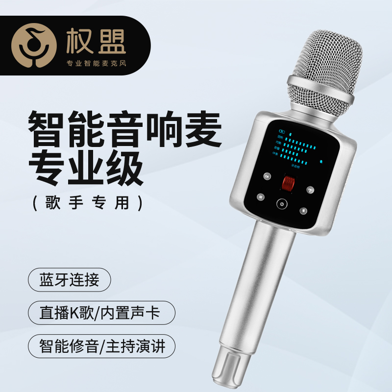 权盟炫声麦无U段标配版新包装，自带音响内置声卡直播 录歌 电视