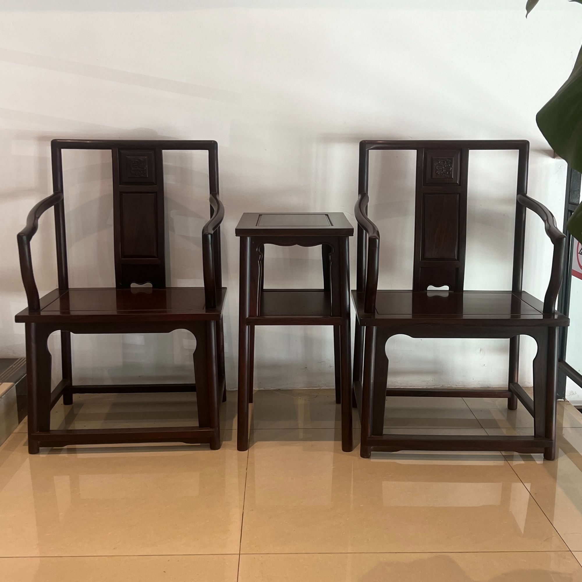 东非酸枝南宫椅三件套休闲椅三件套仿古茶椅