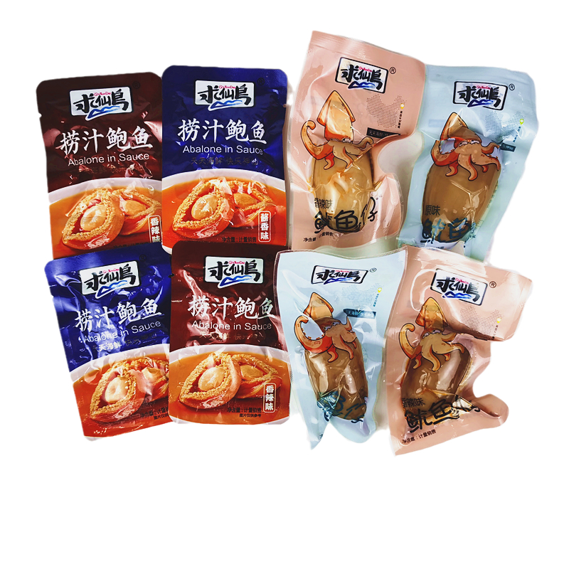 求仙岛即食鱿鱼仔墨鱼仔捞汁鲍鱼小包装海鲜零食秦皇岛北戴河特产