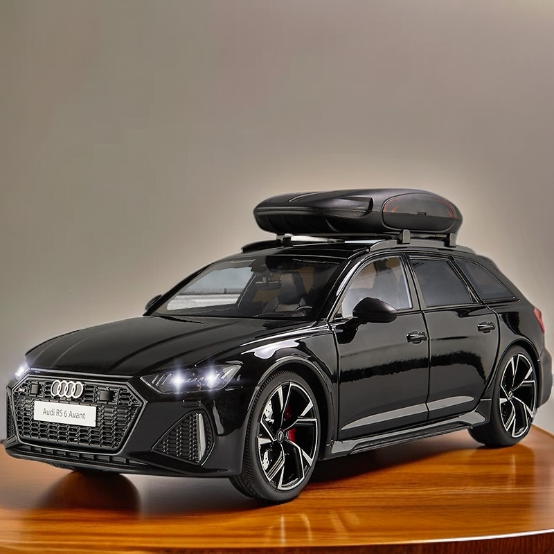 1:18奥迪RS6合金跑车模型仿真声光开门男孩玩具汽车潮玩摆件礼物