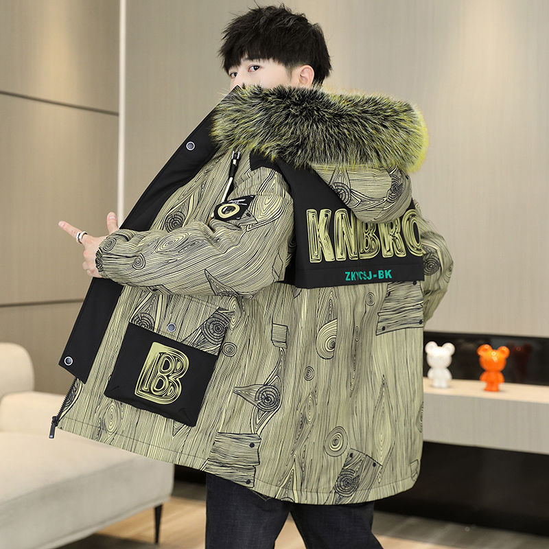 波司澄户外羽绒服冬季保暖时尚新款潮牌休闲加绒加厚潮牌连帽大毛