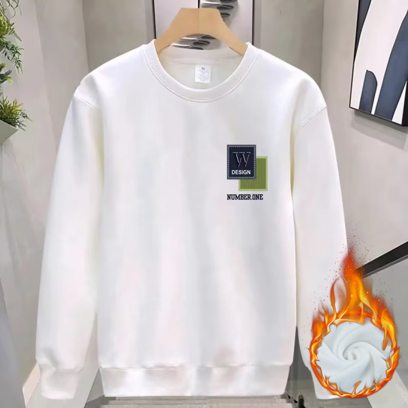 2023秋冬装新款卫衣男士潮牌修身圆领时尚男装外套印花长袖打底衫