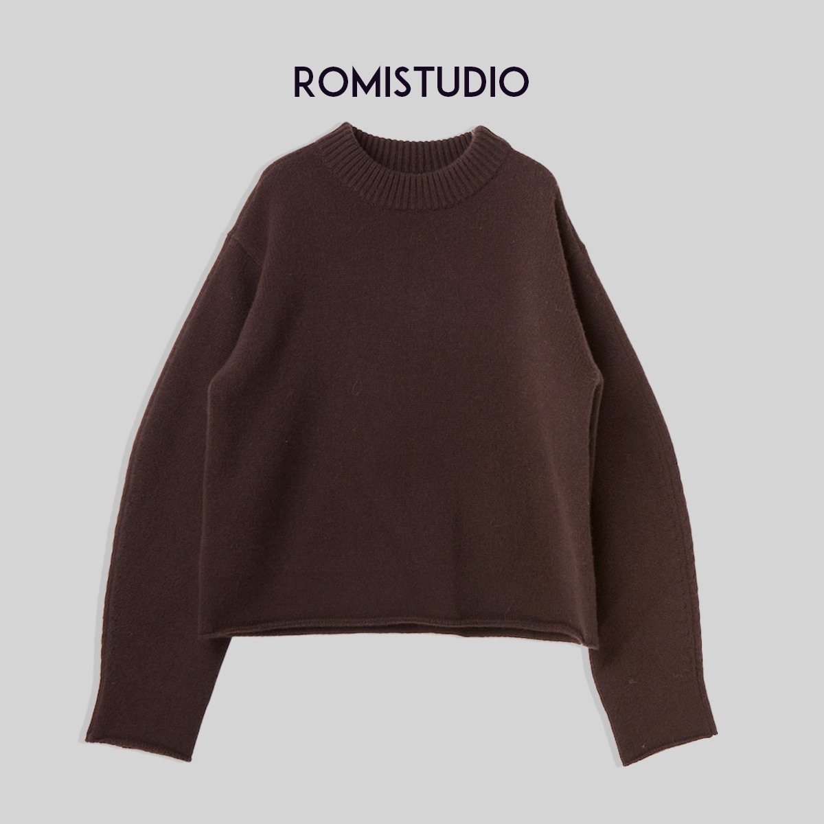 ROMI STUDIO高品质宽松净版简约气质澳羊毛暖糯舒适高领毛衣M2243