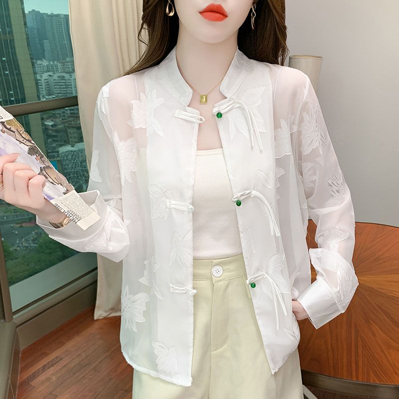 复古提花盘扣防晒衣女夏季新款宽松时尚百搭薄款透气开衫外套