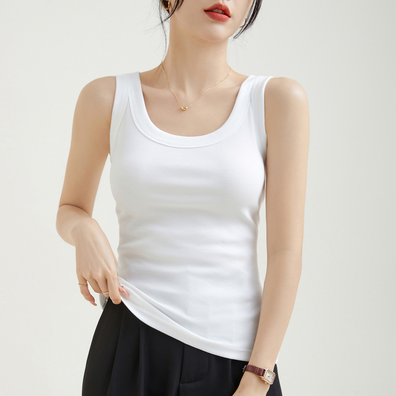 啄木鸟吊带背心女夏季新款内搭外穿宽肩遮副乳螺纹百搭打底上潮流