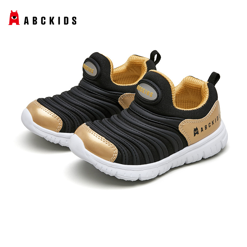 Abckids冬季加绒儿童毛毛虫男童女童软底小童机能鞋宝宝鞋运动鞋