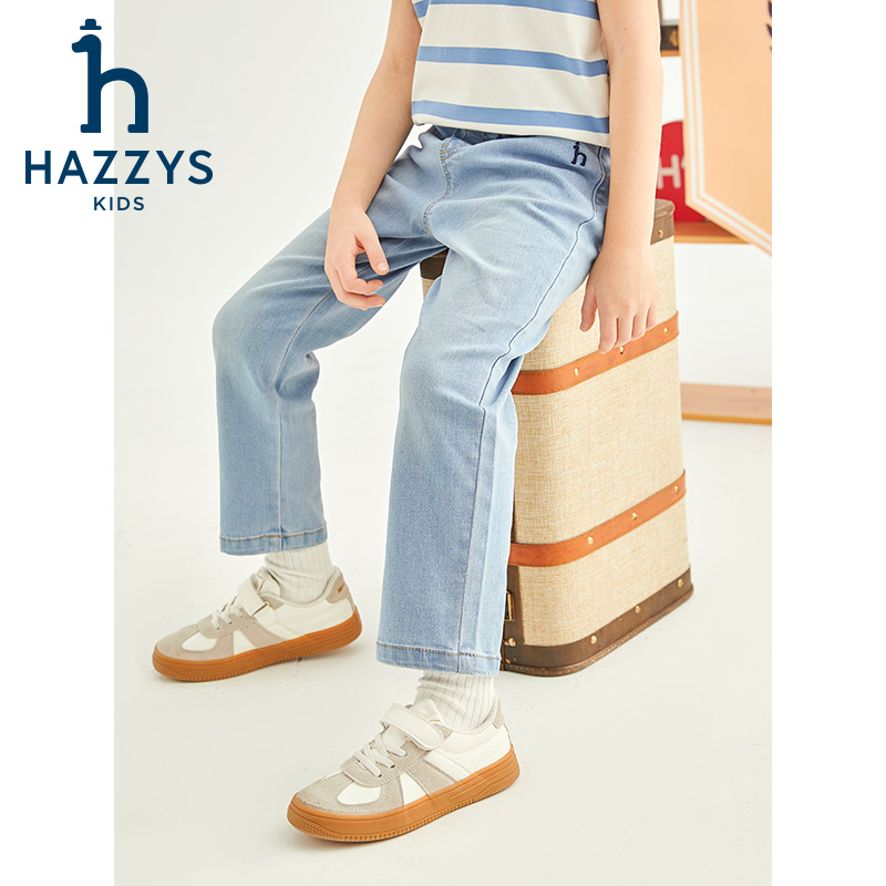 Hazzys/哈吉斯品牌童装男女童长裤牛仔单直筒休闲春季中大童时尚
