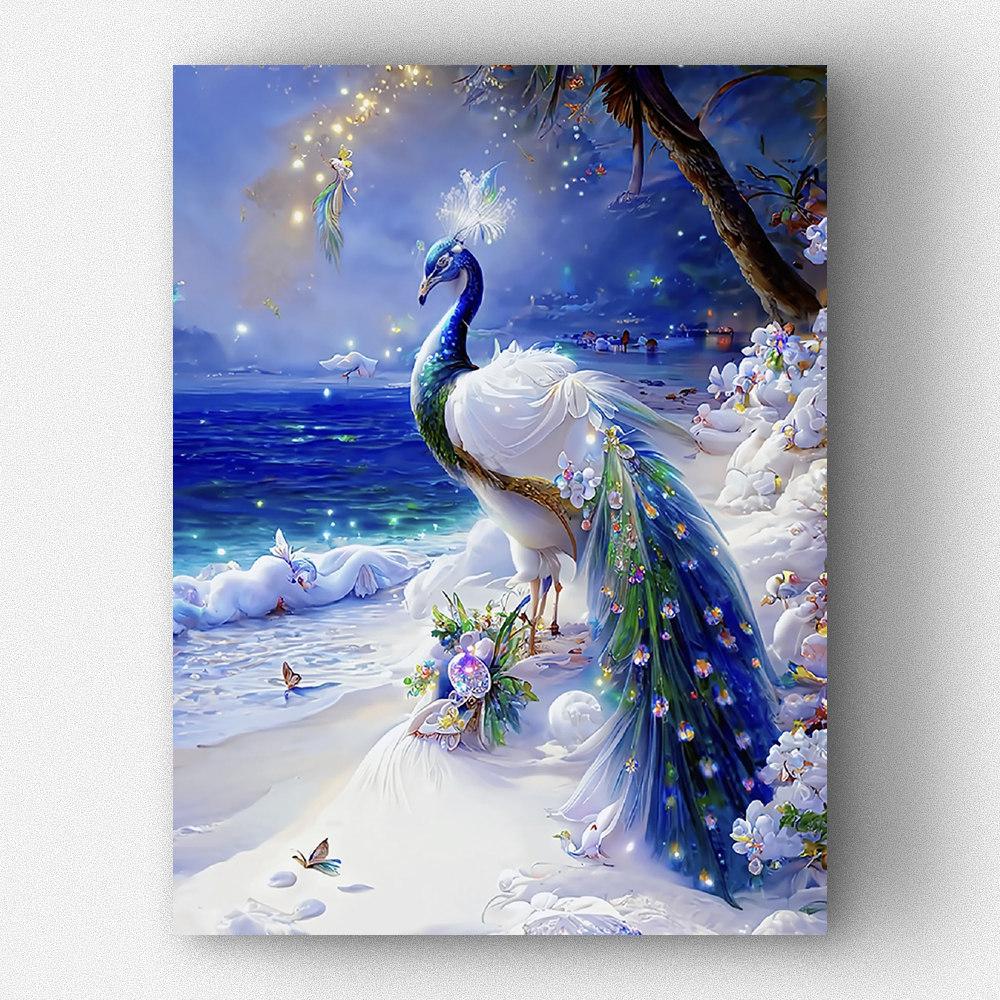 国风欢乐林新款【孔雀2】方钻钻石画粘画钻石绣十字绣DIY秋冬家居