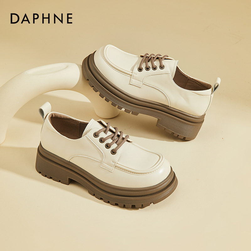 达芙妮2025当季新款时尚系带乐福鞋春季居家日常专用防滑耐磨女鞋