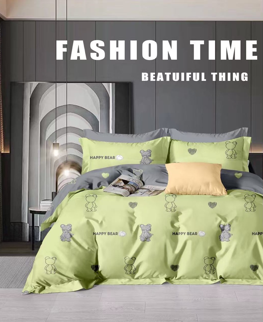 双人床单【机甲小熊-暴力熊】尺寸2*2.3米轻奢磨毛亲子磨毛斜纹