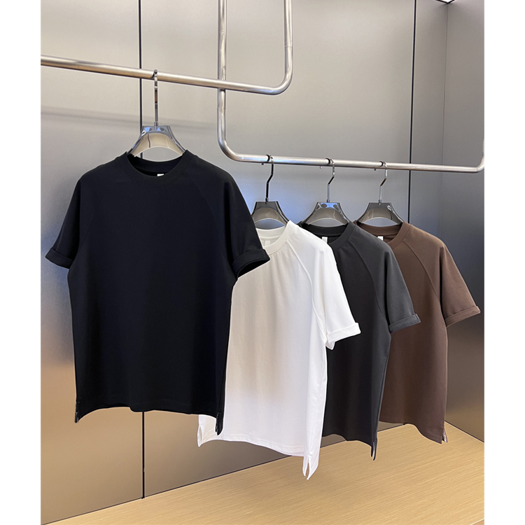 男款新品订制面料重磅260棉质短袖恤男高级感简约韩版百搭圆领半
