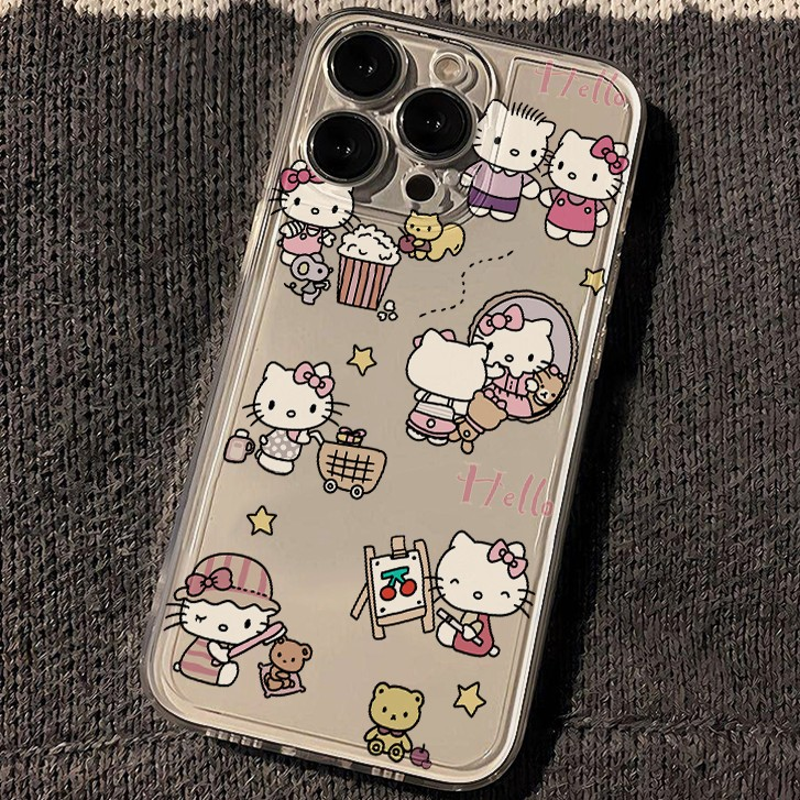 凯蒂小贴纸苹果15手机壳iPhone14promax新7/8plus软壳13/12/11/xr