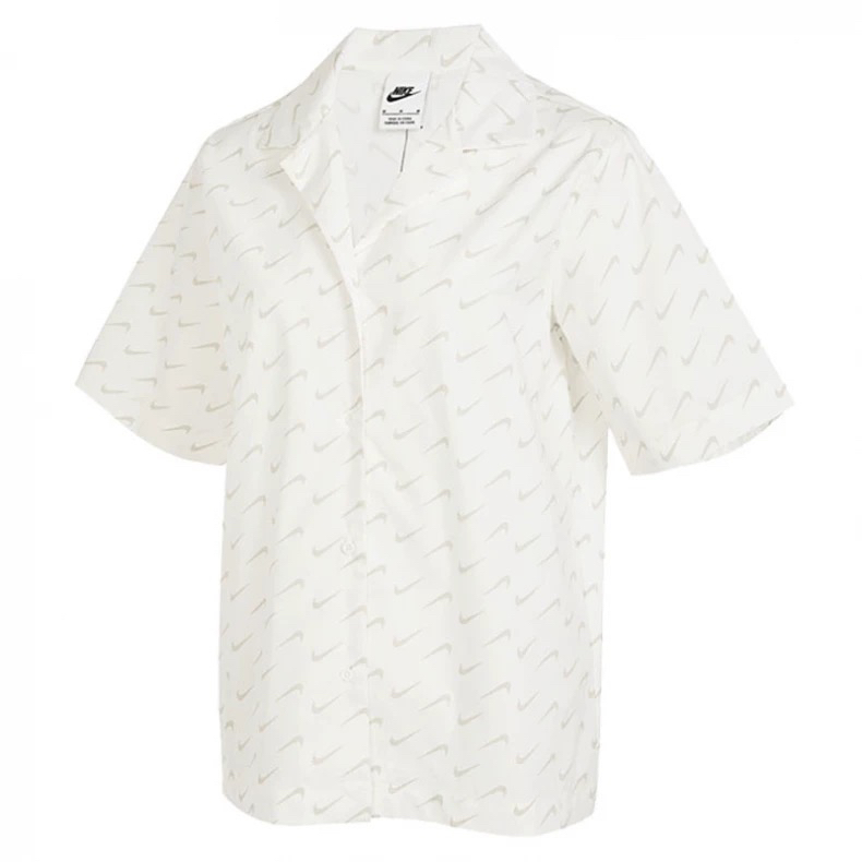 Nike耐克夏季女子休闲百搭舒适翻领短袖衬衫DV7931-133