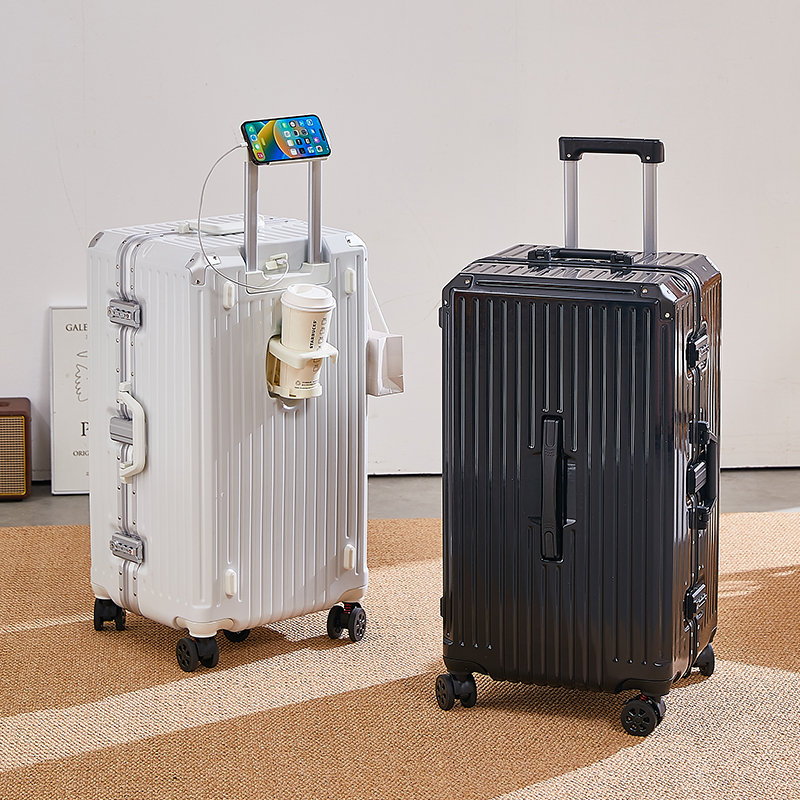 加厚耐用铝框密码箱静音万向轮行李箱大容量密码箱结实拉杆箱皮箱