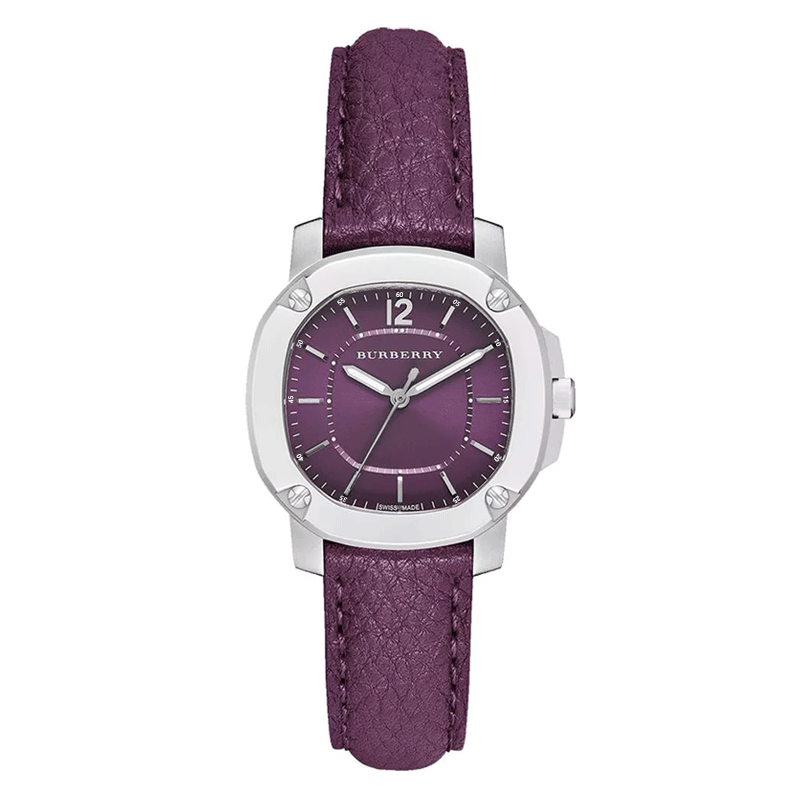 【潼姐专属】BURBERRY博柏利鹦鹉螺紫色皮革34MM女表BBY1714