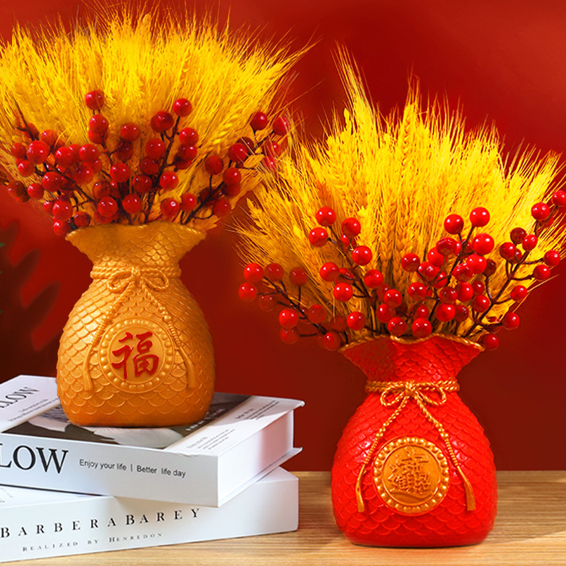 黄金麦穗仿真花假花大麦家居客厅干花花束插花乔迁开业装饰品
