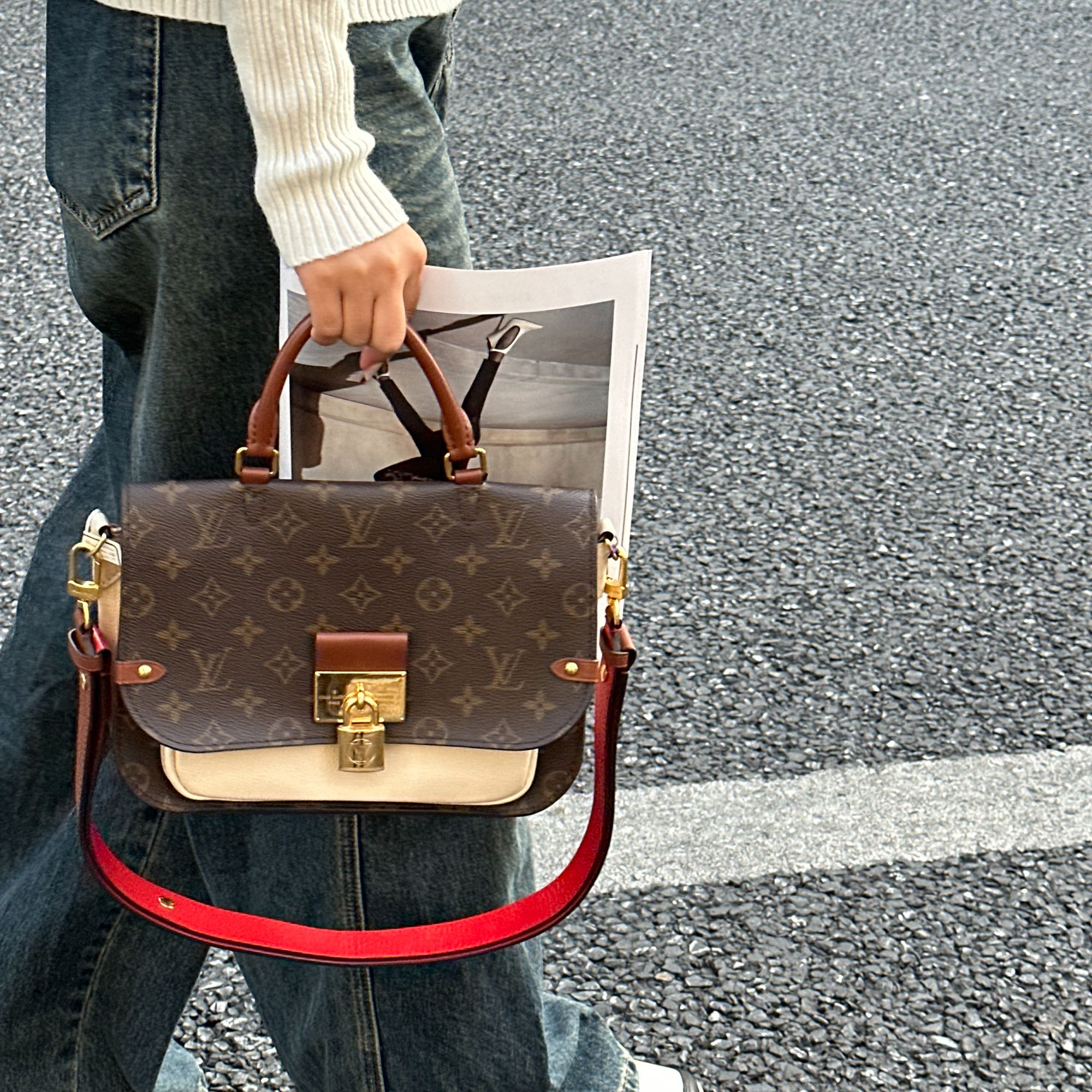 95新 LouisVuitton/路易威登 拼色小号邮差尺寸25×9×17