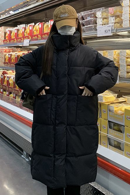 波司豋2023冬季新款中长款韩版棉衣外套保暖羽绒服外套过膝长款羽