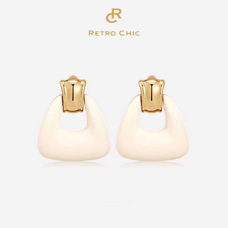 铜合金耳饰 【顺丰发货】RCRETROCHIC 意大利时尚首饰 奥斯珐琅耳环