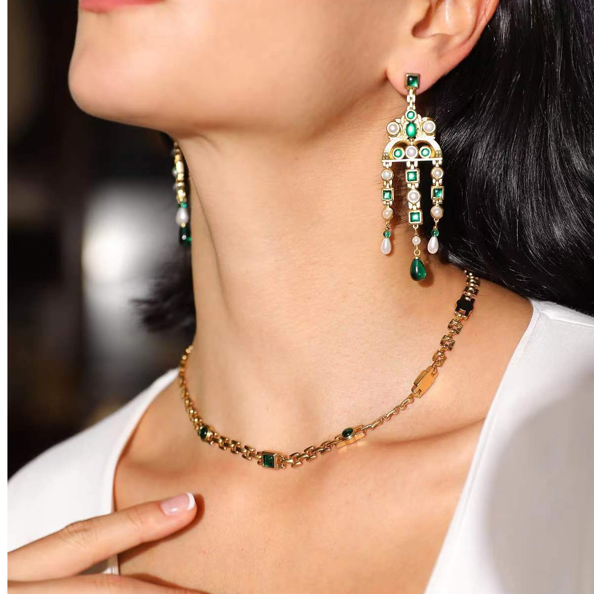 合金耳饰 RC RETRO CHIC 意大利复古首饰 拜占庭耳环项链