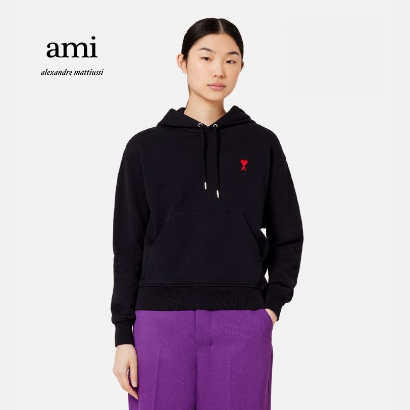 AMIPARIS男女同款经典棉纯色简约套头连帽重磅卫衣BFUSW200.730