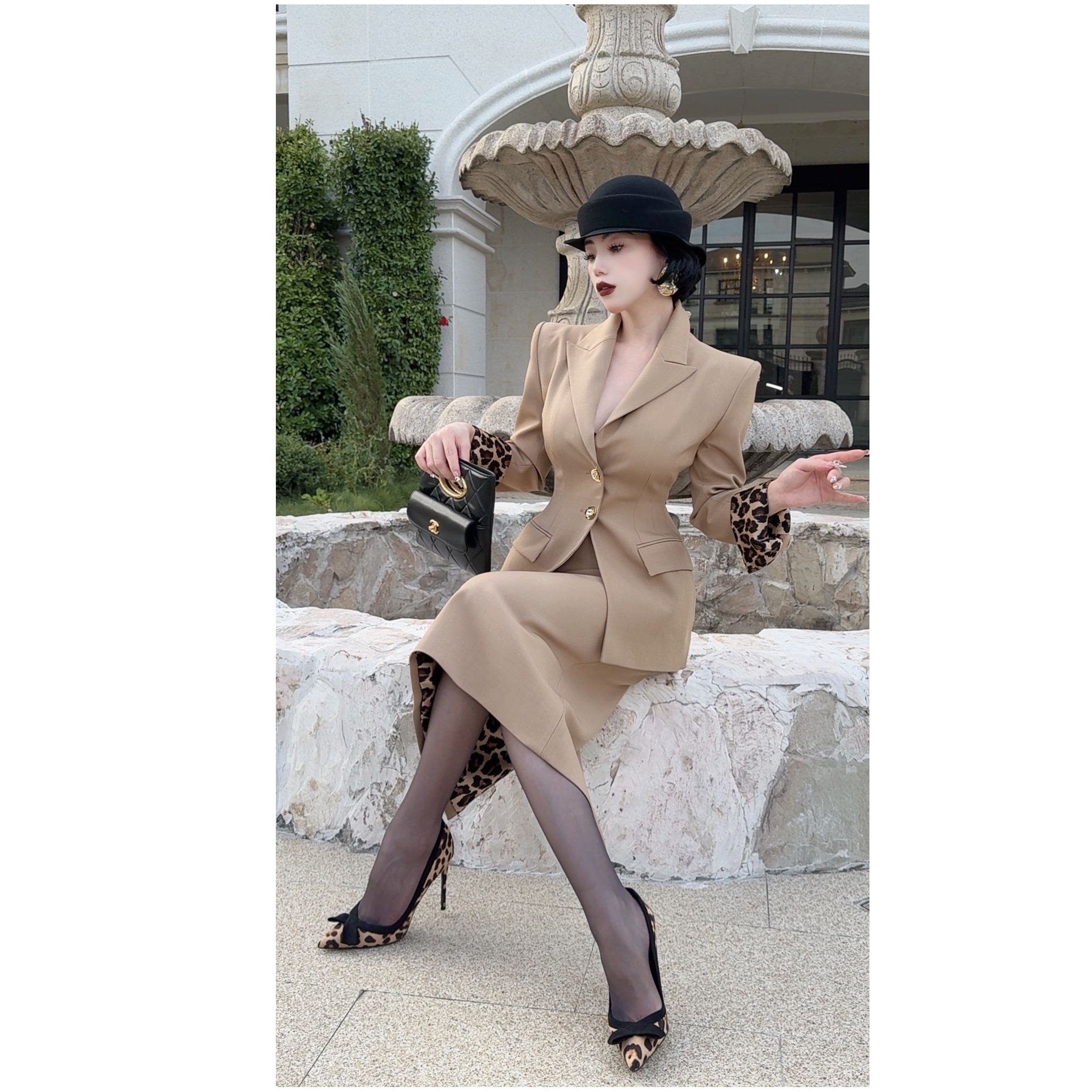 LYXJ【阿尔斯沙丘】秋冬设计感收腰气质套装11295