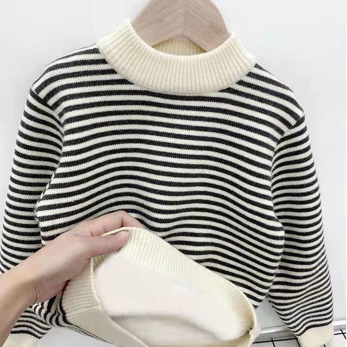 男童毛衣中小童秋冬打底衫柔软保暖舒服加绒针织衫加厚毛衫线衣潮