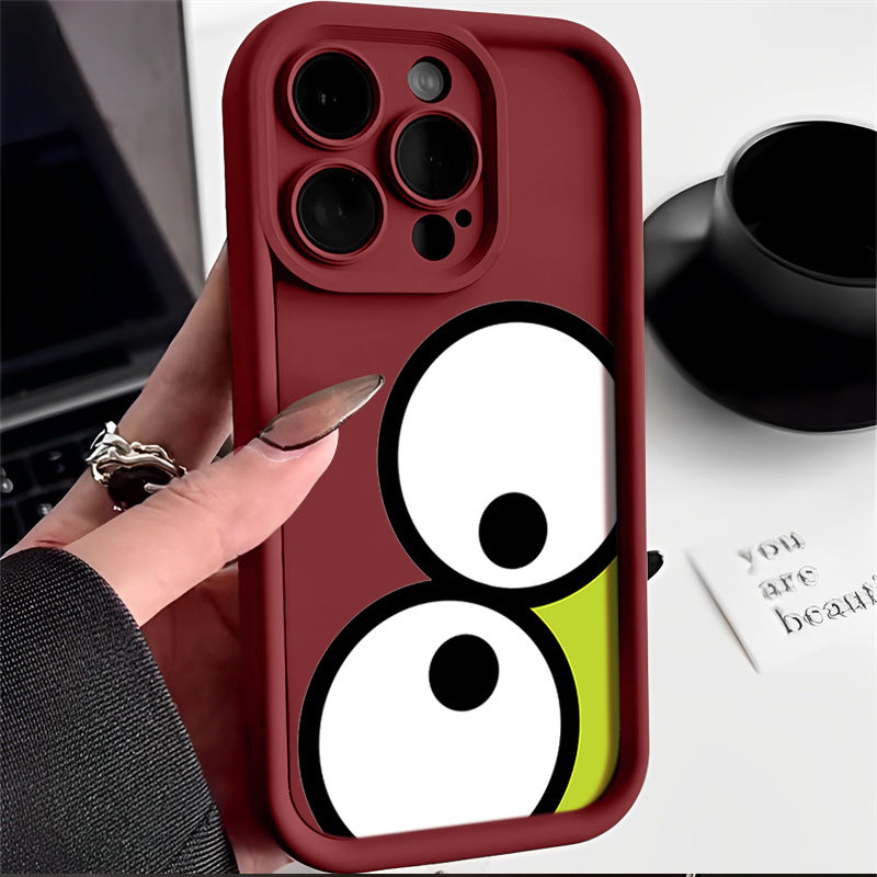 卡通大眼仔iphone15苹果手机壳14promax硅胶13pro可爱12创意11ins