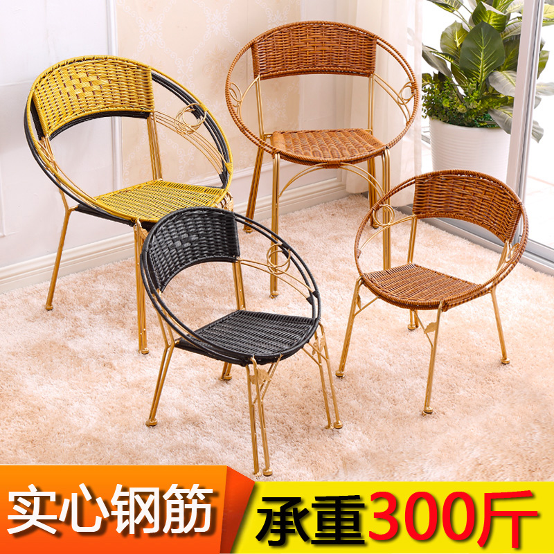 藤椅小藤椅单人靠背椅编织儿童藤椅子成人家用滕椅阳台椅子室外椅