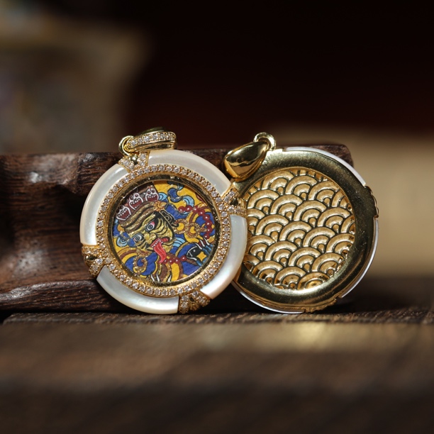 合金贝壳吊坠 小青｜扎基珍珠贝圆卡卡吊坠多样性发一2143J