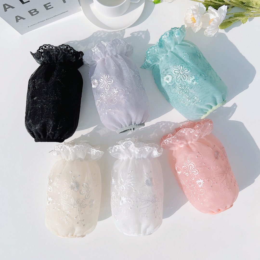 蕾丝袖套女秋冬家务办公防脏套袖工作防污成人洋气韩版护袖心馨秀