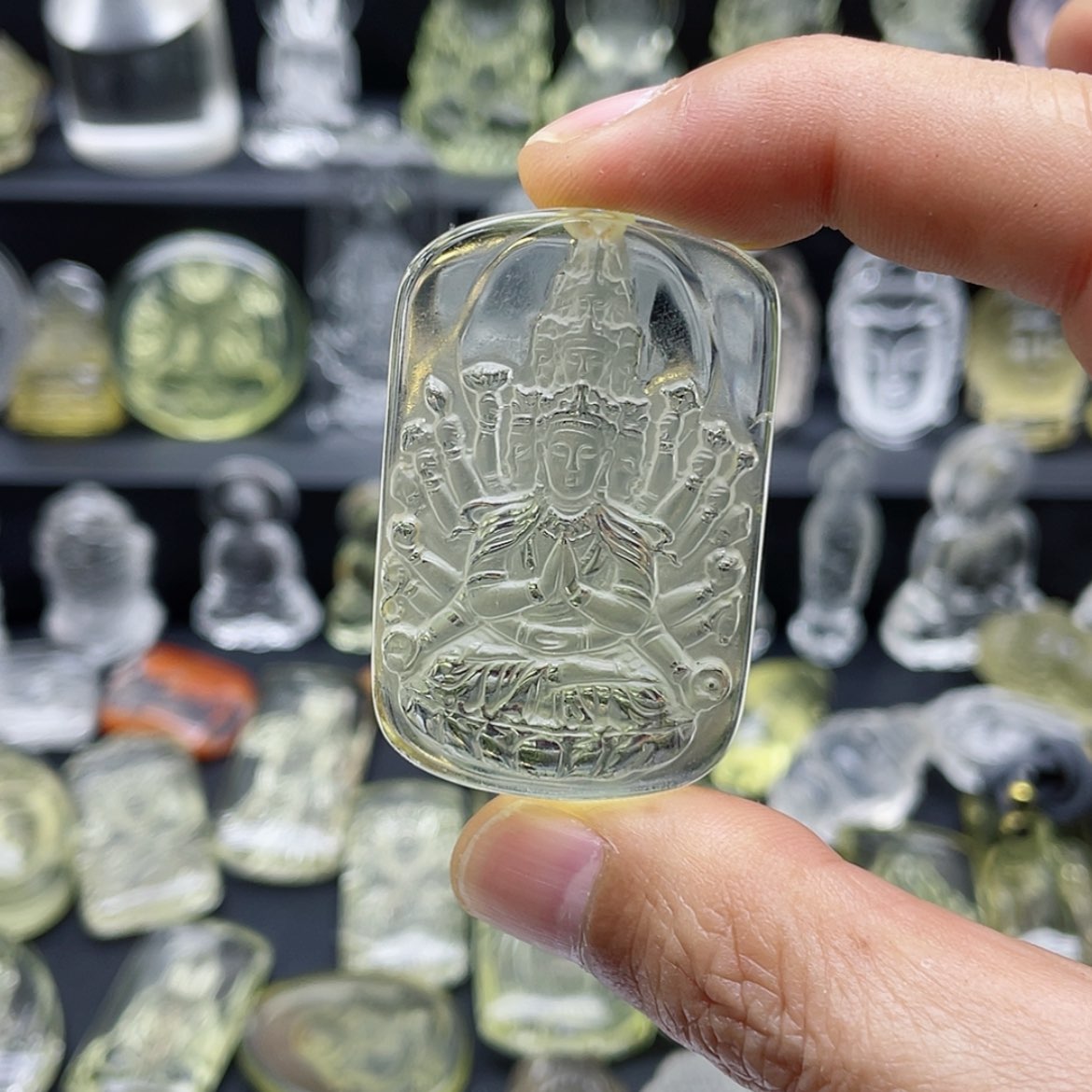 【闪购商品】水晶颈饰未镶嵌纵*天然黄水晶千手观音