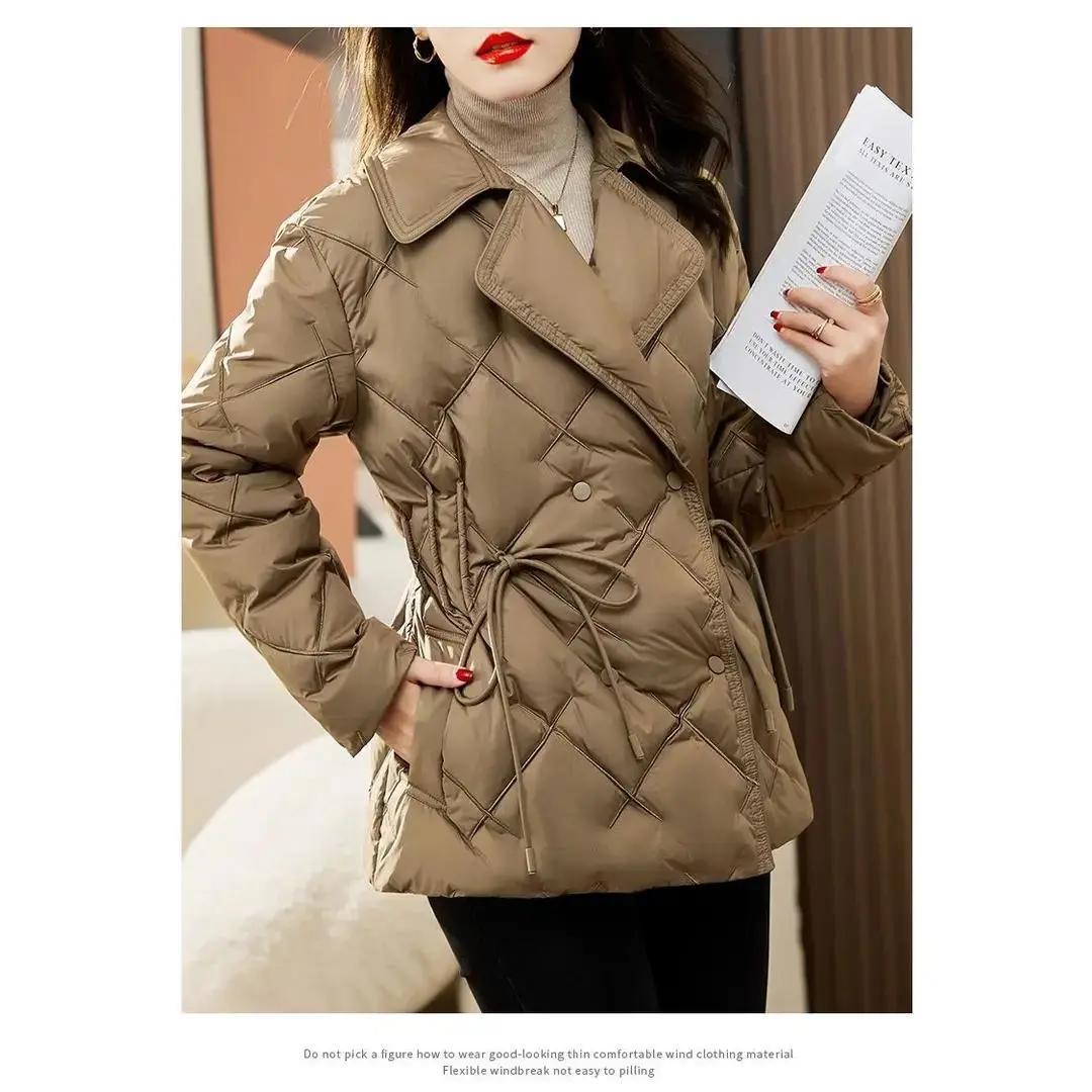 羽绒服西装领轻薄羽绒服女短款修身冬季2023年新款爆款小个