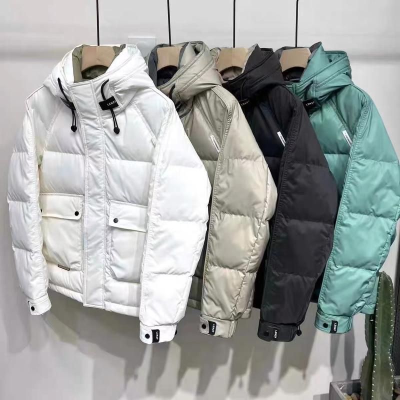 冬季免洗滑料羽绒衣服男潮流三防加厚上衣时尚短款外套帅气保