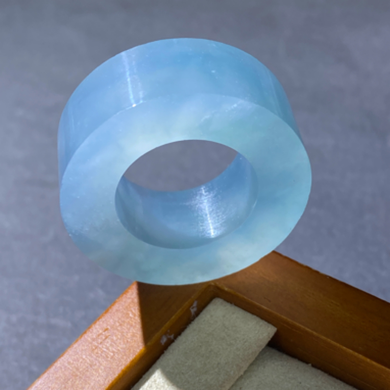 【杨玉环】天然A货翡翠戒指JH0001，毛货17圈口以上